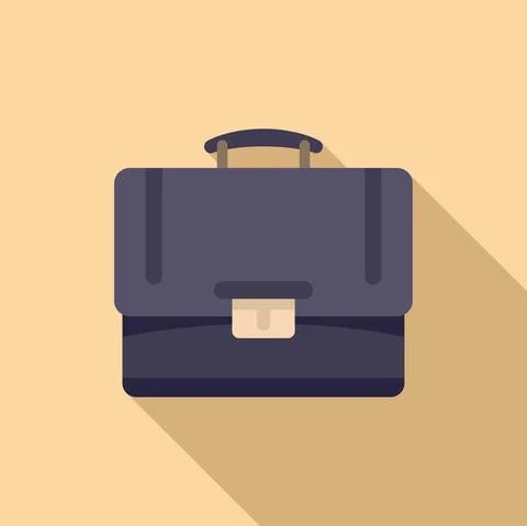 Business case icon flat vector. Work briefcase Illustrazione stock