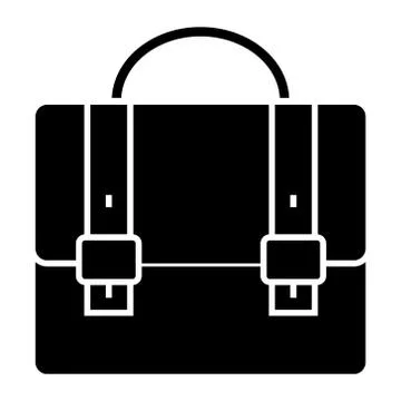 Business case - portfolio icon, vector illustration, black sign on isolated Stock-Illustration