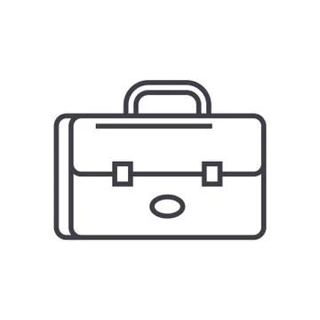 Business case, portfolio vector line icon, sign, illustration on background Stock-Illustration