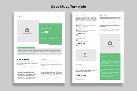 Business case study flyer template or corporate project paper layout Stock-Illustration