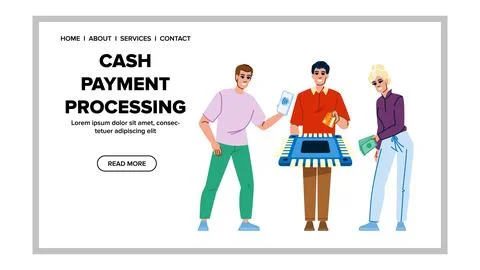 Business cash payment processing vector Stock Illustration