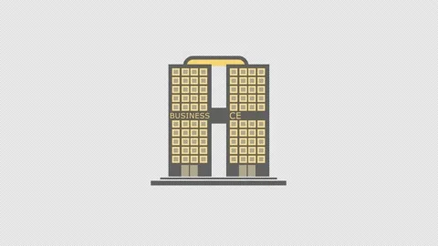 Business center Office icon loop animation with alpha channel, transparent ba Stock Footage 210641459