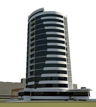 Business centre 3d rendering of modern business centre building isolated o... Fotos de archivo