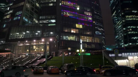 Business centre in the evening after work. 6. Stock Footage 68548695