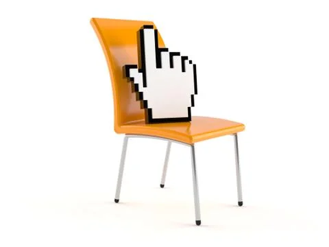 Business chair with internet cursor Stock Illustration