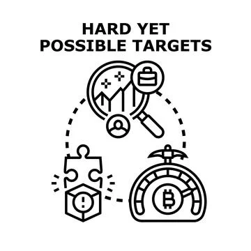 Business challenge achieving hard yet possible targets Stock Illustration