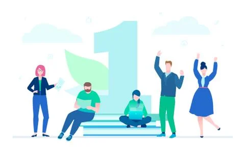 Business challenge - flat design style illustration Stock Illustration