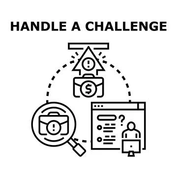 Business challenge management concept addressing problems and risk Stock Illustration