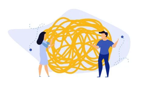 Business challenge vector achievement work progress. Tangle tangled conceptua 스톡 일러스트
