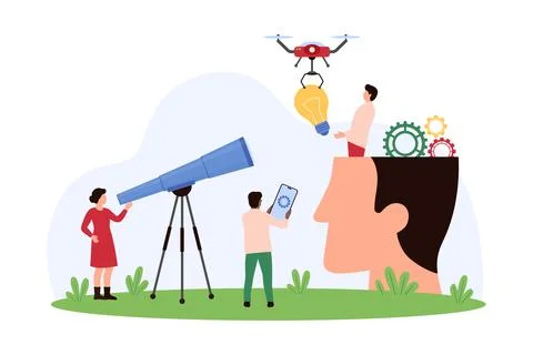 Business challenge, vision, open mind and motivation for creative projects of Stock Illustration