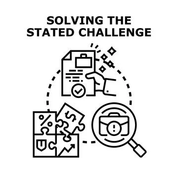 Business challenges solution finding and strategy development Stock Illustration