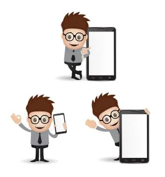 Business character and android Stock Illustration