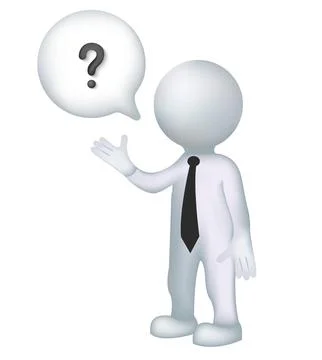 Business character asking question with speech bubble illustration Stock-Illustration
