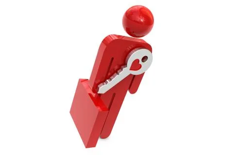 Business character with a key Иллюстрация
