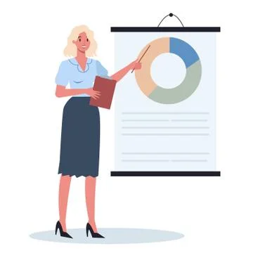 Business character making presentation in front of group of co-worker Stock Illustration