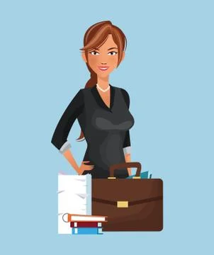 Business character with office elements Stock Illustration