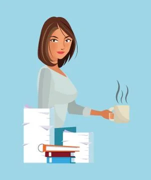 Business character with office elements Stock Illustration