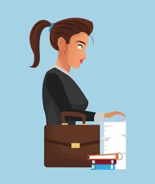 Business character with office elements Stock Illustration