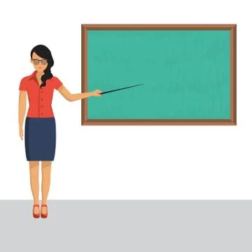 Business character in suit with pointer in hand presenting. Stock Illustration