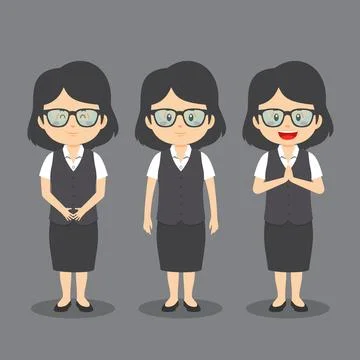 Business Character with Various Expression Stock Illustration