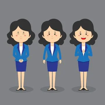 Business Character with Various Expression Stock Illustration