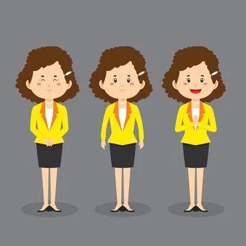 Business Character with Various Expression Stock Illustration