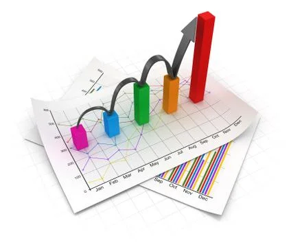 Business chart and documents Stock Illustration
