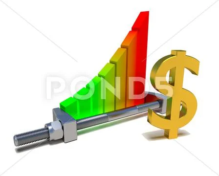 Business chart and dollar sign Stock Illustration