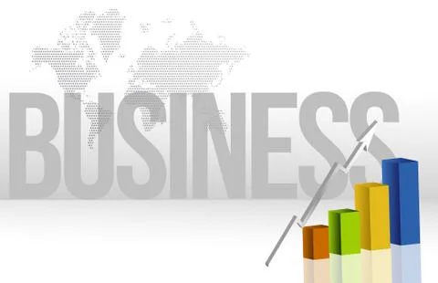 Business chart and map background illustration design Stock Illustration