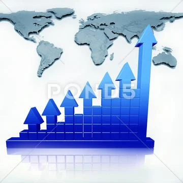 Business chart and map Stock Photos