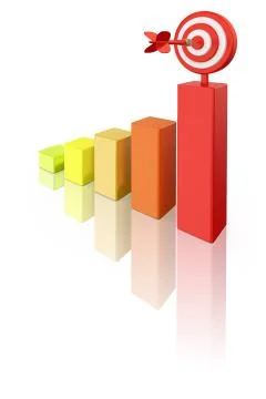 Business Chart with Arrow Target on it Stock Illustration