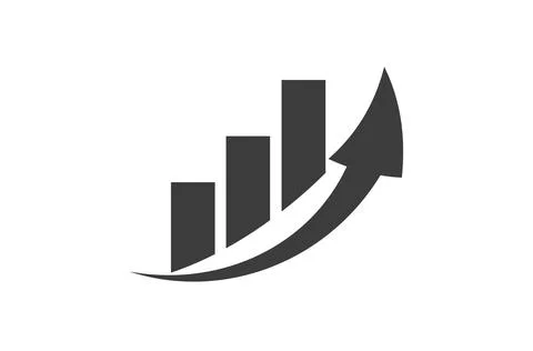 Business chart with arrow vector Stock Illustration