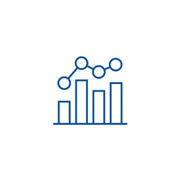 Business chart bar graph line icon concept. Business chart bar graph flat vector Stock Illustration