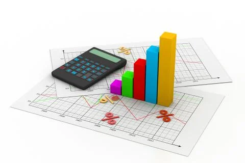 Business chart with calculator Stock Illustration