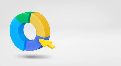 Business chart concept. 3d vector banner with copy space Stock Illustration