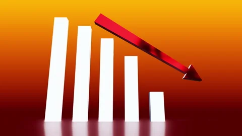 Business chart falling down animation Stock Footage 221470899