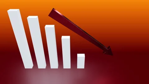 Business chart falling down animation Stock Footage 221470900