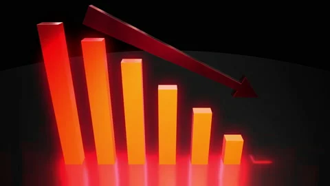 Business chart falling down animation Stock Footage 221470924