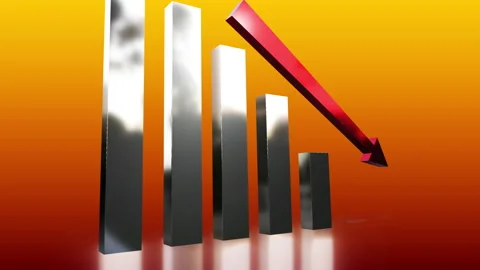 Business chart falling down animation Stock Footage 221470970