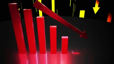 Business chart falling down animation Stock Footage 221471736