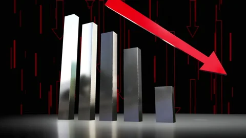 Business chart falling down animation Stock Footage 221473121