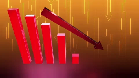 Business chart falling down animation Stock Footage 221473487