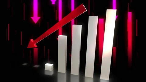 Business chart falling down animation Stock Footage 221474371