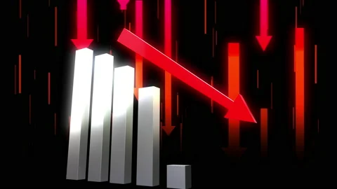 Business chart falling down animation Stock Footage 221474570