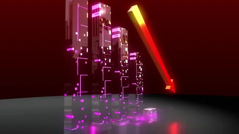 Business chart falling down animation Stock Footage 221474966