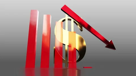 Business chart falling down animation Stock Footage 221475273