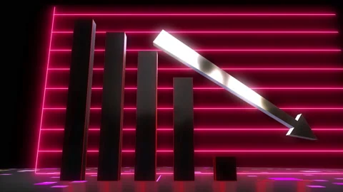 Business chart falling down animation Stock Footage 221475361