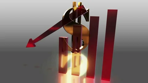Business chart falling down animation Stock Footage 221475532