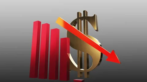 Business chart falling down animation Stock Footage 221475570