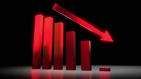 Business chart falling down animation Stock Footage 221475817